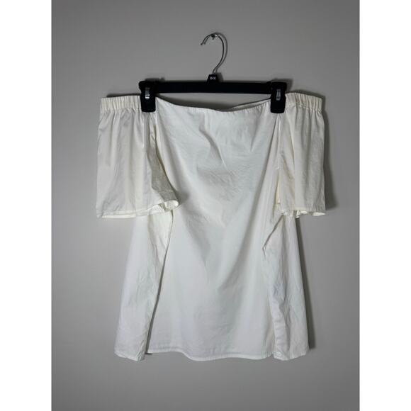 J.McLaughlin Cotton White Off the Shoulder Top Blouse Size M - Picture 1 of 6